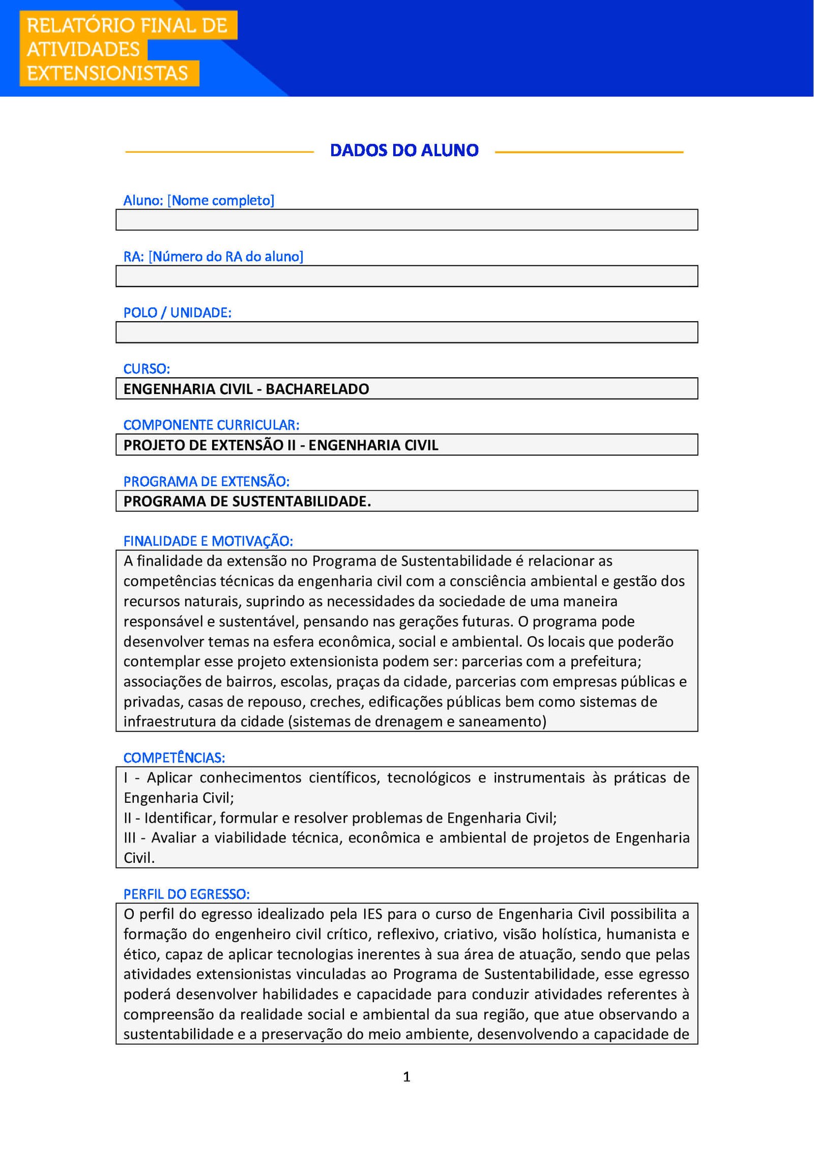 Projeto de Extensão II – Engenharia Civil