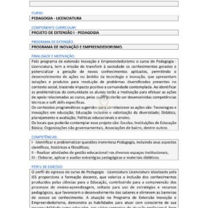 Projeto de Extensão I Pedagogia