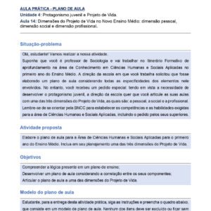 Plano de aula Práticas pedagógicas – Ciências humanas e sociais aplicadas – Itinerários formativos