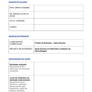 Projeto de Extensão I - Apoio Escolar