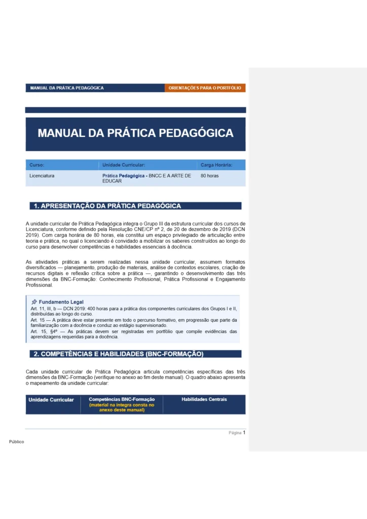 Portfólio Digital Prática Pedagógica BNCC e a Arte de Educar