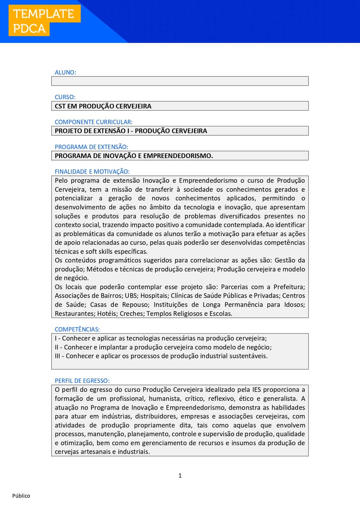 Projeto de extensão I – Produção Cervejeira