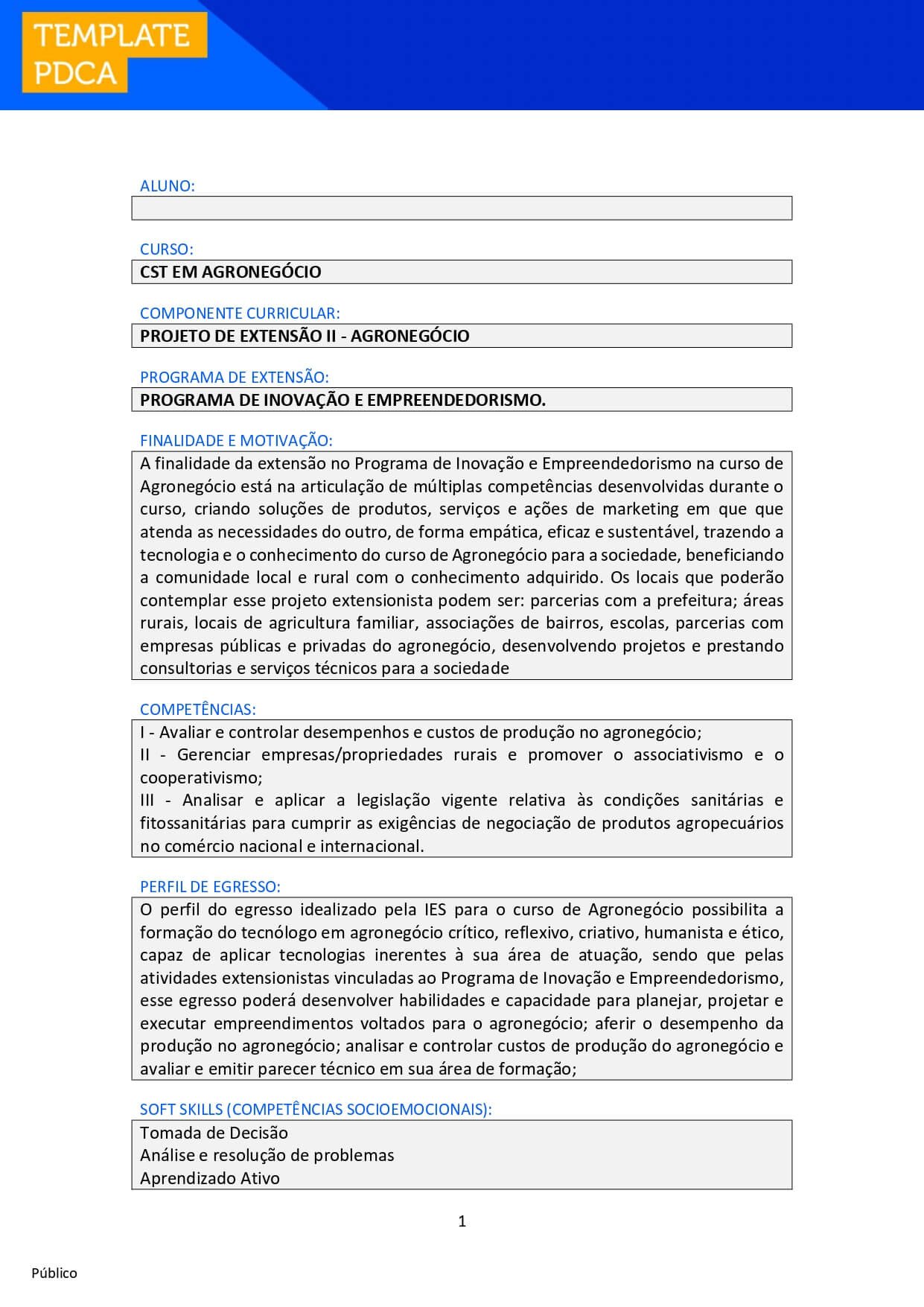 Projeto de extensão II Agronegócio